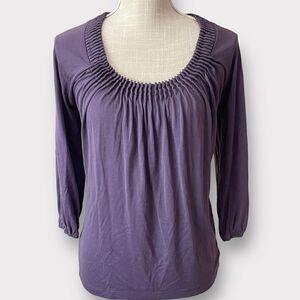 Elie Tahari | EUC Women’s Soft pleated Scoop Neck Top Purple Size Small